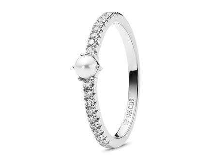 Sif Jakobs zilver Ellera Perla Uno Ring mt54 R12284-CZ-SS