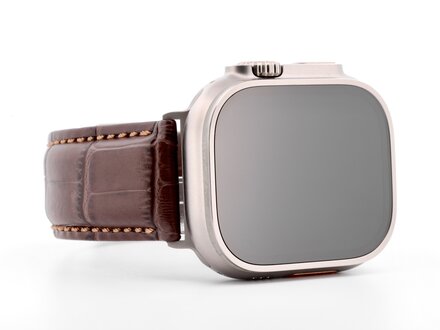 PvZ/Apple Watch Band Ultra titanium Grand Duke kalfsleer bruin 24mm