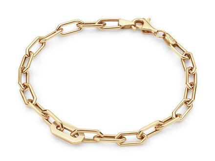 glow Goldplated schakel armband 19cm 104.8992.19