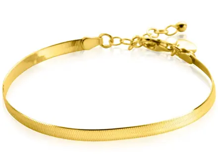 Zinzi Goldplated platte slangen-armband 3,5mm ZIA2292G