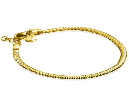 Zinzi Goldplated platte slangen-armband 3,5mm ZIA2402G