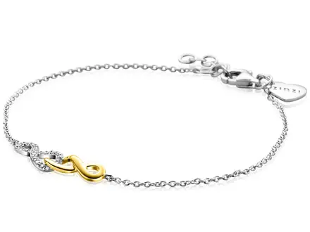 Zinzi Goldplated armband infinity zirconia ZIA2649