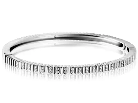 Zinzi zilver bangle ribbel om en om zirconia ZIA2686