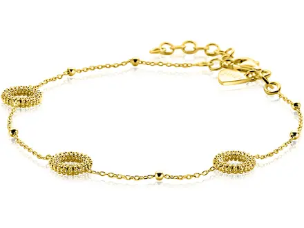 Zinzi Goldplated armband met 3 open rondjes ZIA2704G