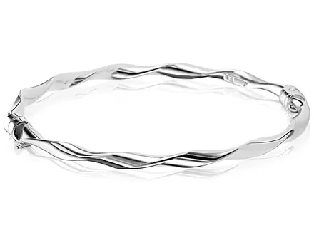 Zinzi Zilver bangle armband gedraaid 4mm ZIA2756