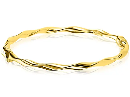 Zinzi Goldplated bangle armband gedraaid 4mm ZIA2756G