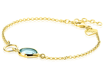 Zinzi goldplated armband turqouise peer en rondje ZIA2716G