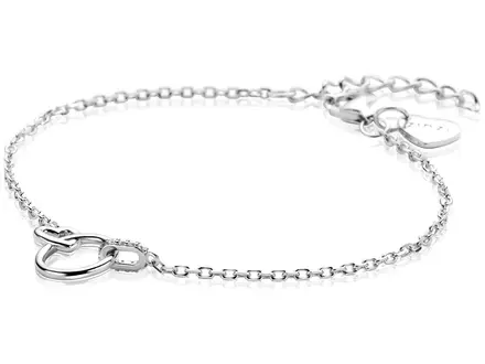 Zinzi zilver armband drie verbonden schakels en wit zirconia ZIA2811