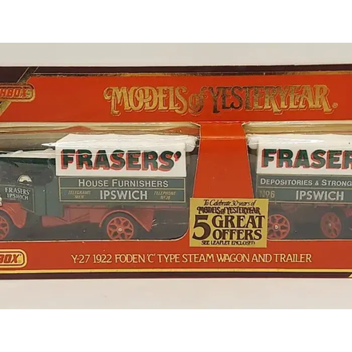 Y-27 1922 Foden "C" Type Steam Wagon and Trailer