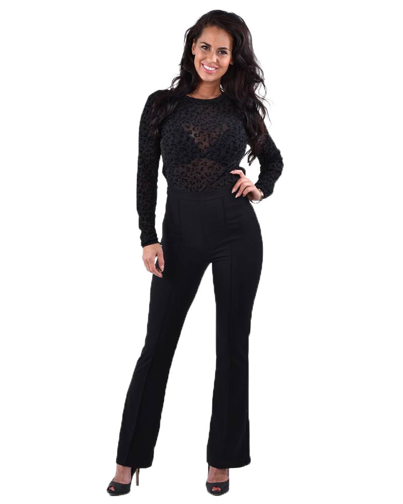 Zwarte pantalon met flared pijpen van Ivivi