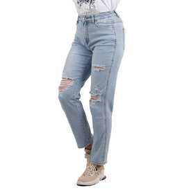 Queen Hearts Straight fit high rise mom jeans van Queen Hearts
