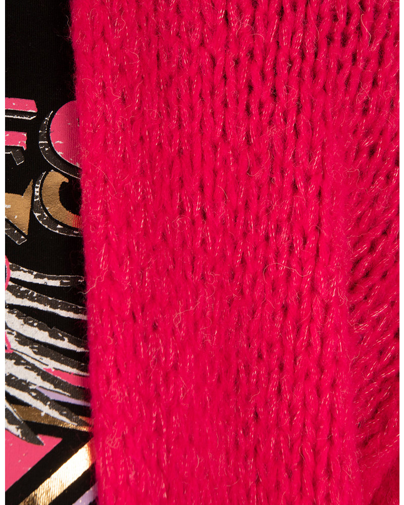 Fuchsia losgebreid vest van New Collection