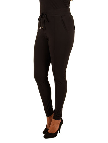 Mi  Piace Zwarte  travelstof broek van Mi Piace