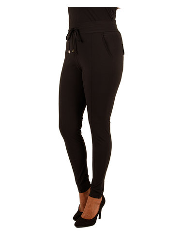 Mi  Piace Zwarte  travelstof broek van Mi Piace