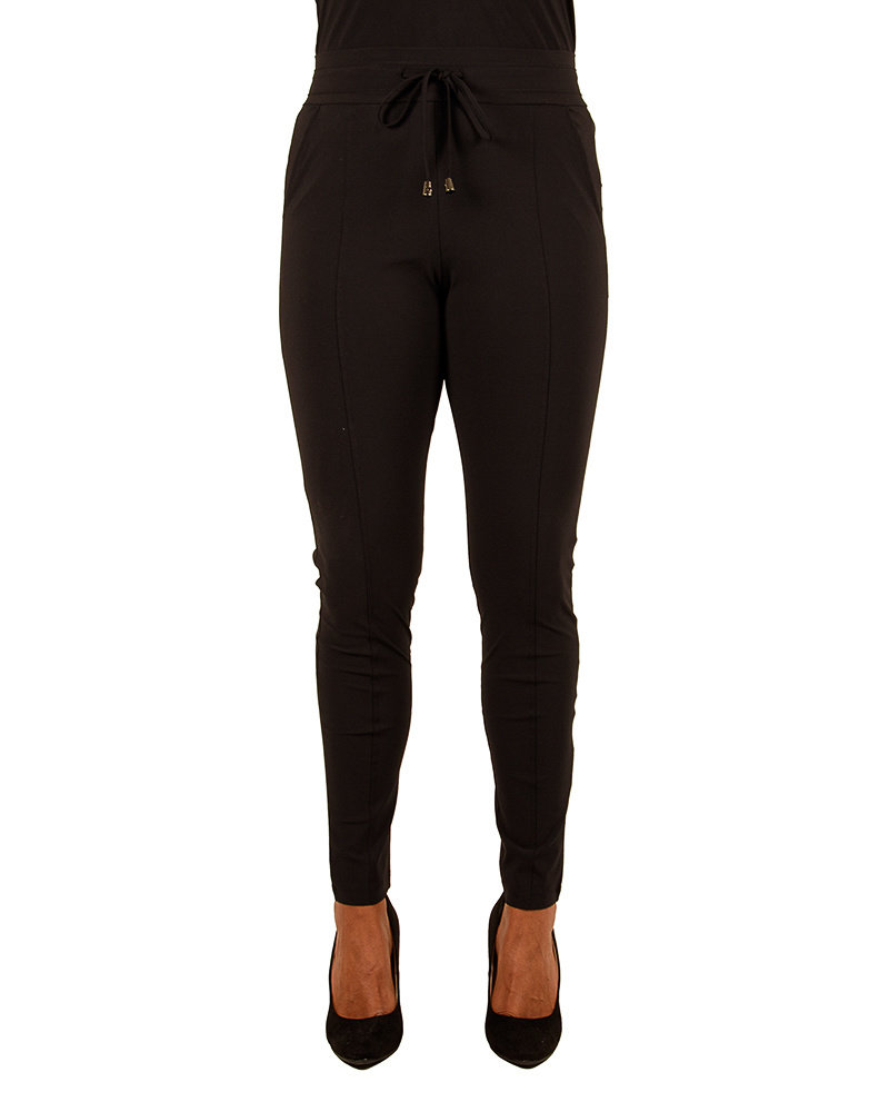 Zwarte travelstof broek van Mi Piace