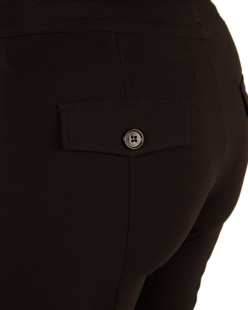 Zwarte travelstof broek van Mi Piace
