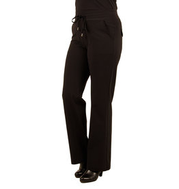Mi  Piace Zwarte  travelstof pantalon met rechte pijp van Mi Piace