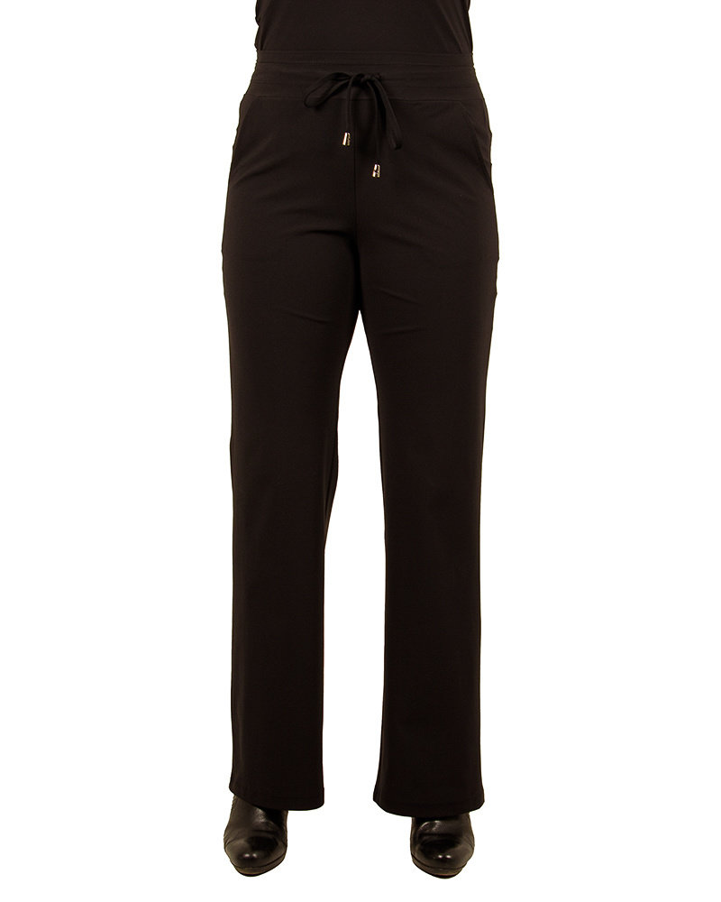 Zwarte travelstof pantalon met rechte pijp van Mi Piace