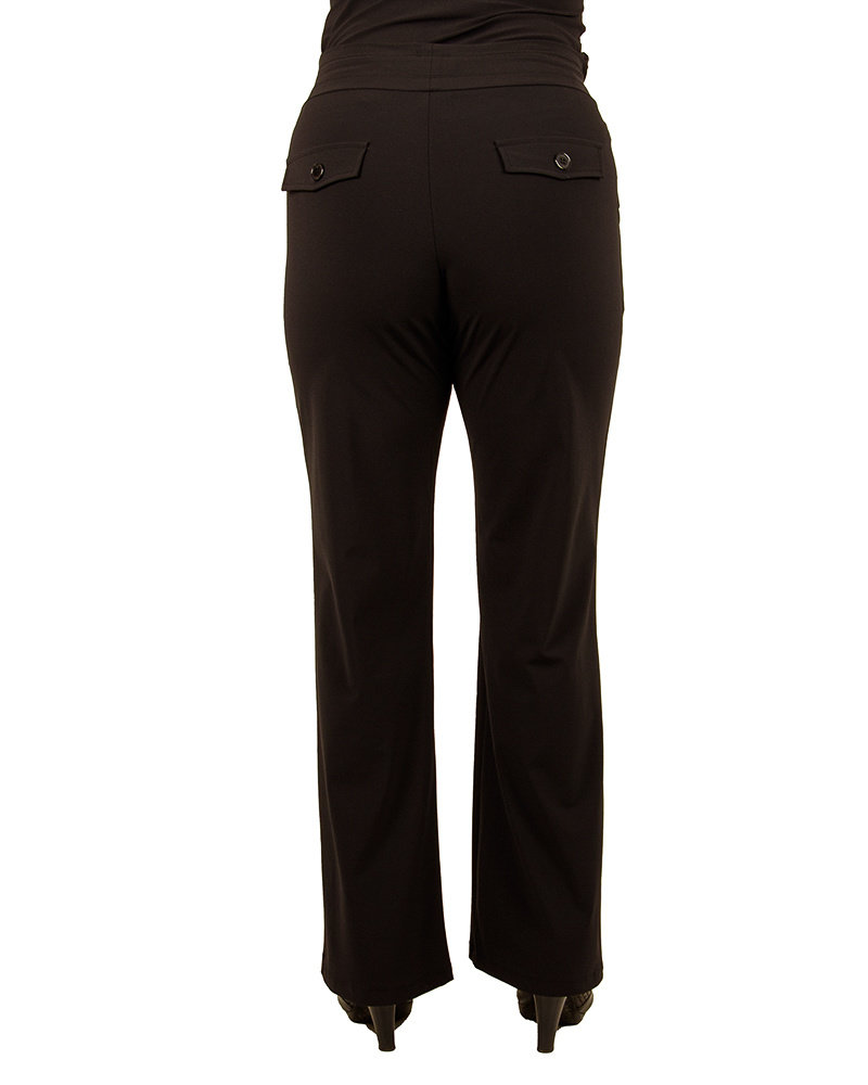 Zwarte travelstof pantalon met rechte pijp van Mi Piace