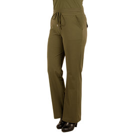 Mi  Piace Groene  travelstof pantalon met rechte pijp van Mi Piace