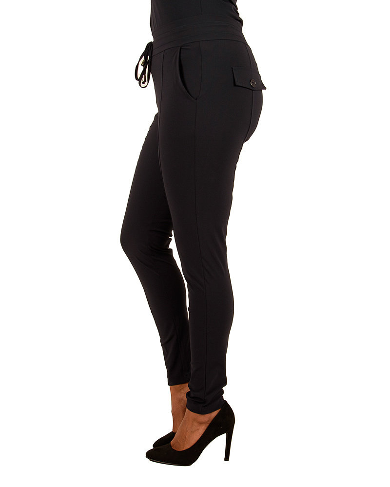 Donkerblauwe travelstof broek van Mi Piace