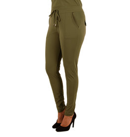 Mi  Piace Groene  travelstof broek van Mi Piace