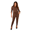 Bruine travelstof jumpsuit van Mi Piace