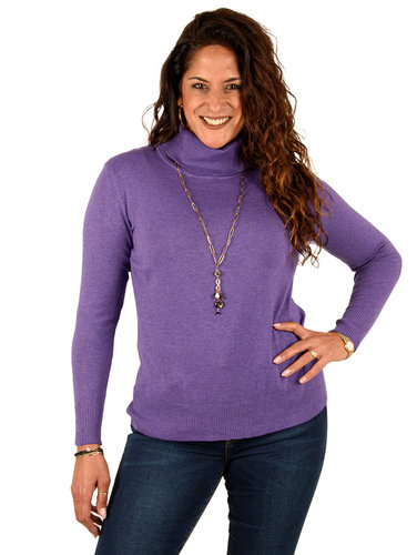 Gemma Ricceri Paarse losse fijnbreide trui met col van Gemma Ricceri