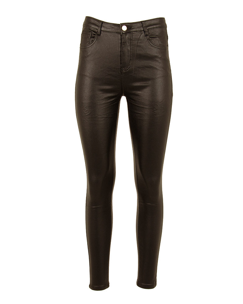 Zwarte high waist waxbroek van Hello Miss