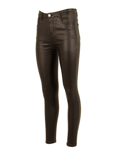 Hello Miss Zwarte high waist waxbroek van Hello Miss