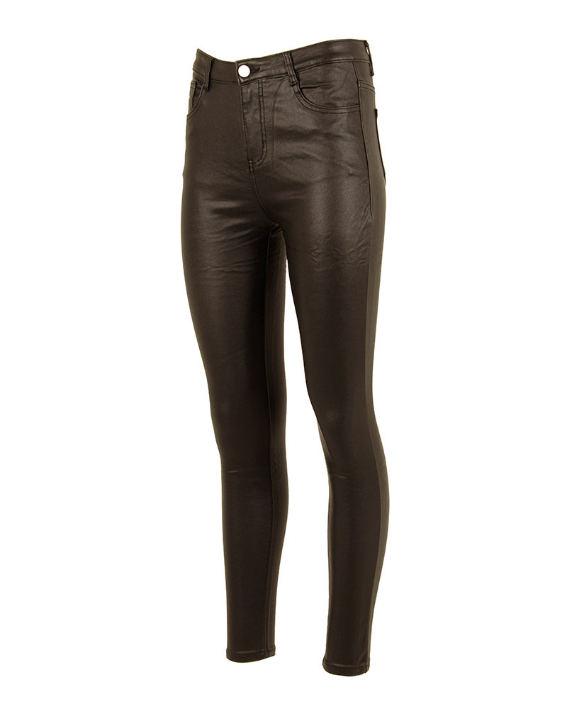 Zwarte high waist waxbroek van Hello Miss