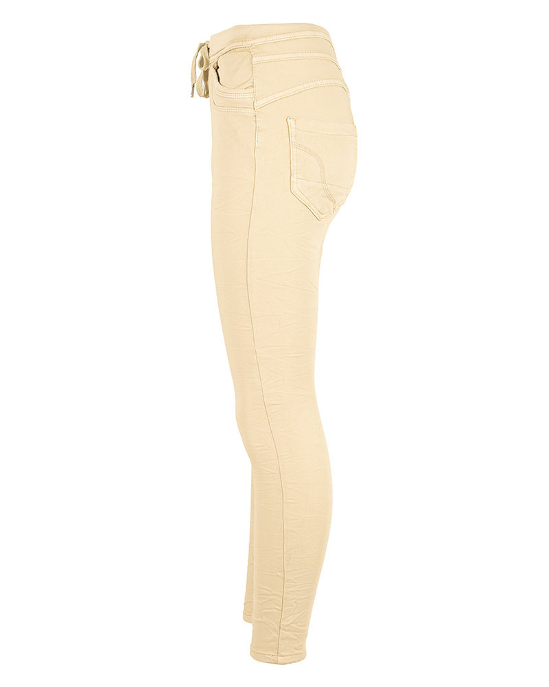Beige baggy jog jeans van Place du Jour
