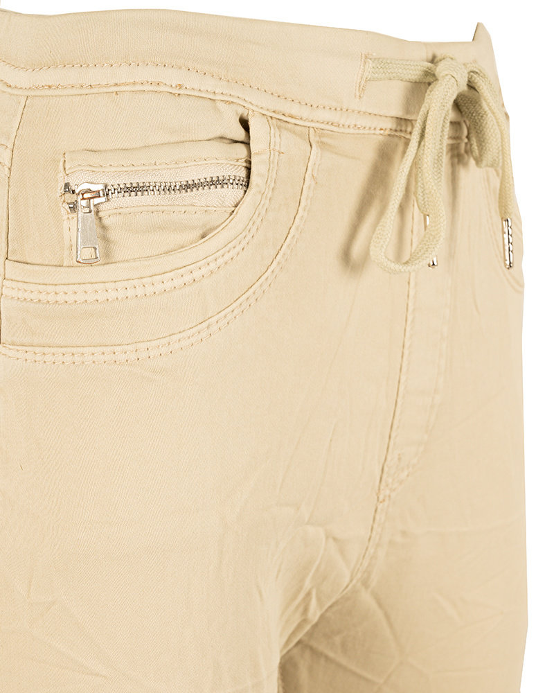 Beige baggy jog jeans van Place du Jour