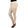 Lichtbeige travelstof broek van Mi Piace