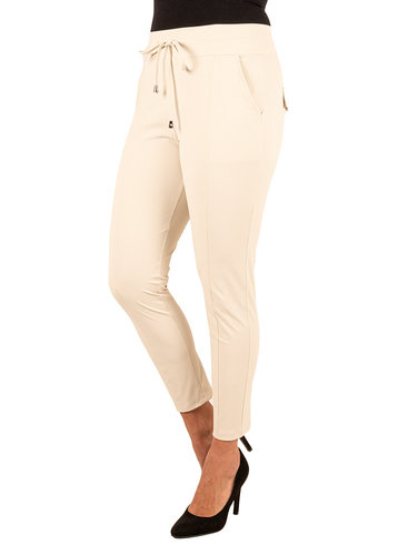 Mi  Piace Lichtbeige  7/8 travelstof broek van Mi Piace