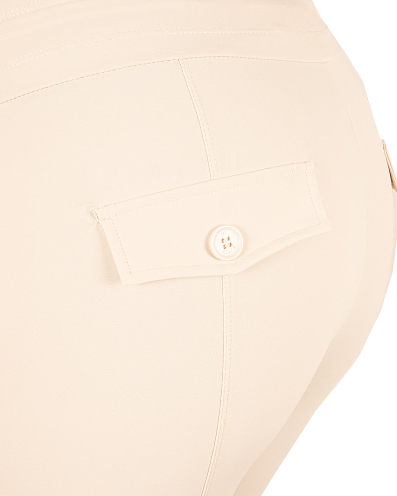 Lichtbeige 7/8 travelstof broek van Mi Piace