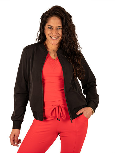 Mi  Piace Zwarte travelstof bomberjack van Mi Piace