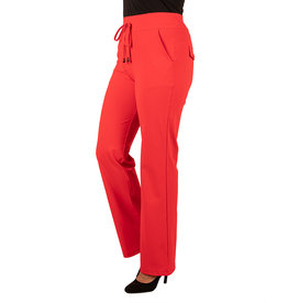 Mi  Piace Rode travelstof pantalon met rechte pijp van Mi Piace