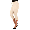 Lichtbeige heavy travelstof capribroek van Mi Piace