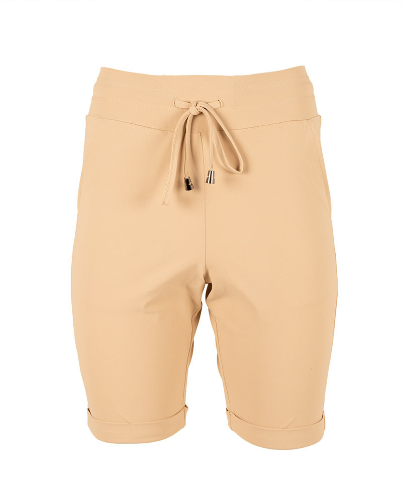 Beige travelstof short van Mi Piace