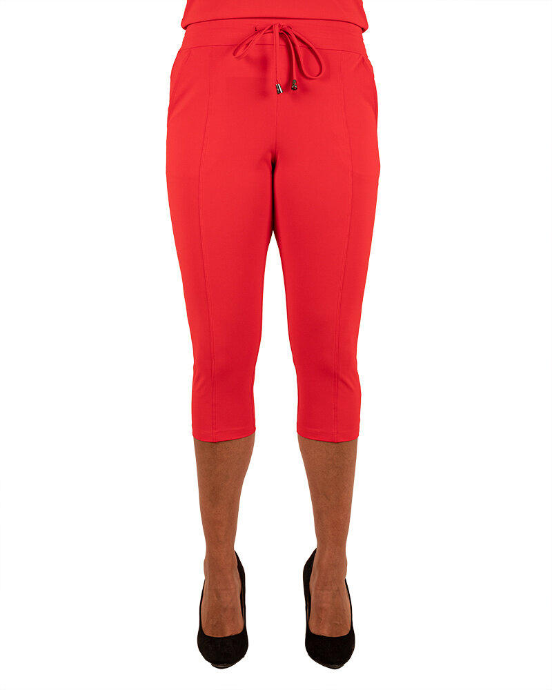 Rode travelstof capribroek van Mi Piace