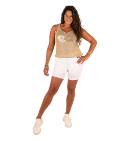 Witte high waist push-up jeans short van Ana & Lucy