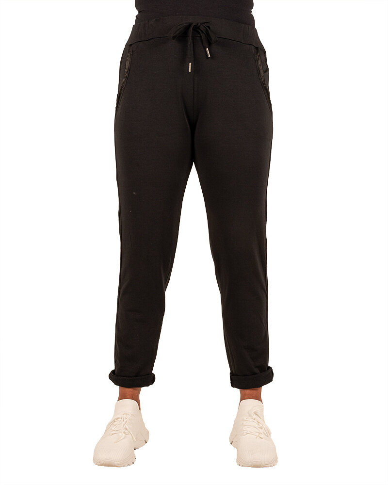 Zwarte joggingbroek met bies van Gemma Ricceri