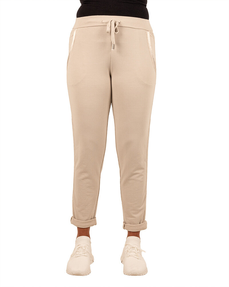 Beige joggingbroek met bies van Gemma Ricceri