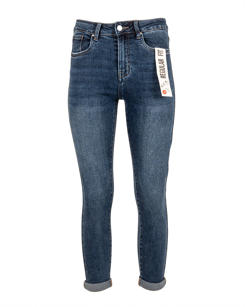 Blue high waist skinny jeans van Hello Miss
