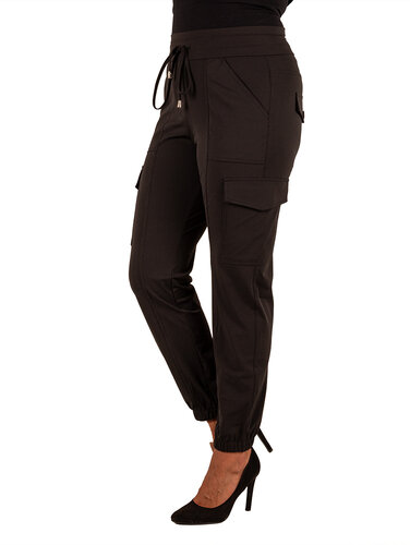 Mi  Piace Zwarte  travelstof cargobroek van Mi Piace