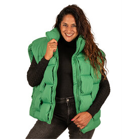 Oversized groene bodywarmer van Flam Mode