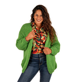 New Collection Smaragdgroen losgebreid vest van New Collection