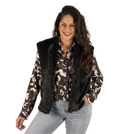 Made in Italy Zwarte faux fur bodywarmer