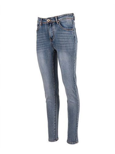 Blue high waist slim jeans van Norfy
